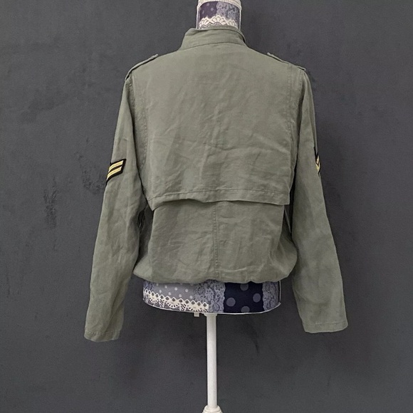 Rails Maverick Utility Jacket Womens S Linen Blend Button Down Sage Green Coat - Picture 3 of 11